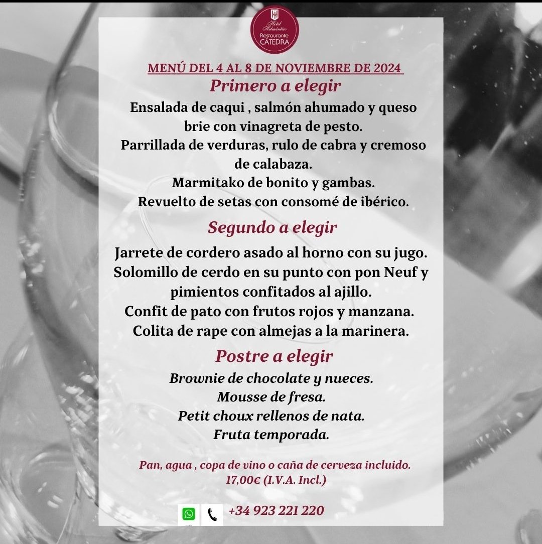 LuisJessGarcaH2's tweet photo. #menudiario #carta
#restaurantecatedra
Reserva tu mesa al ☎️+34923221220 https://t.co/0hKGpqEP8Z