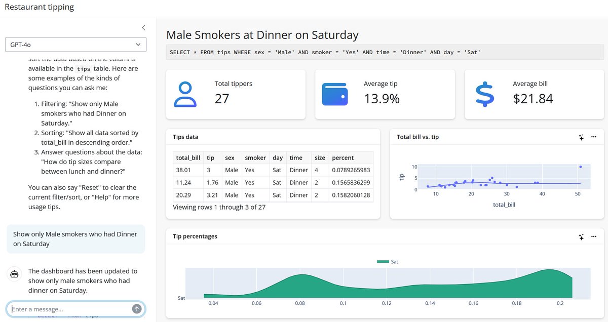 Using a LLM within a Dashboard - youtube.com/watch?v=AP8BWG…   - jcheng.shinyapps.io/sidebot/