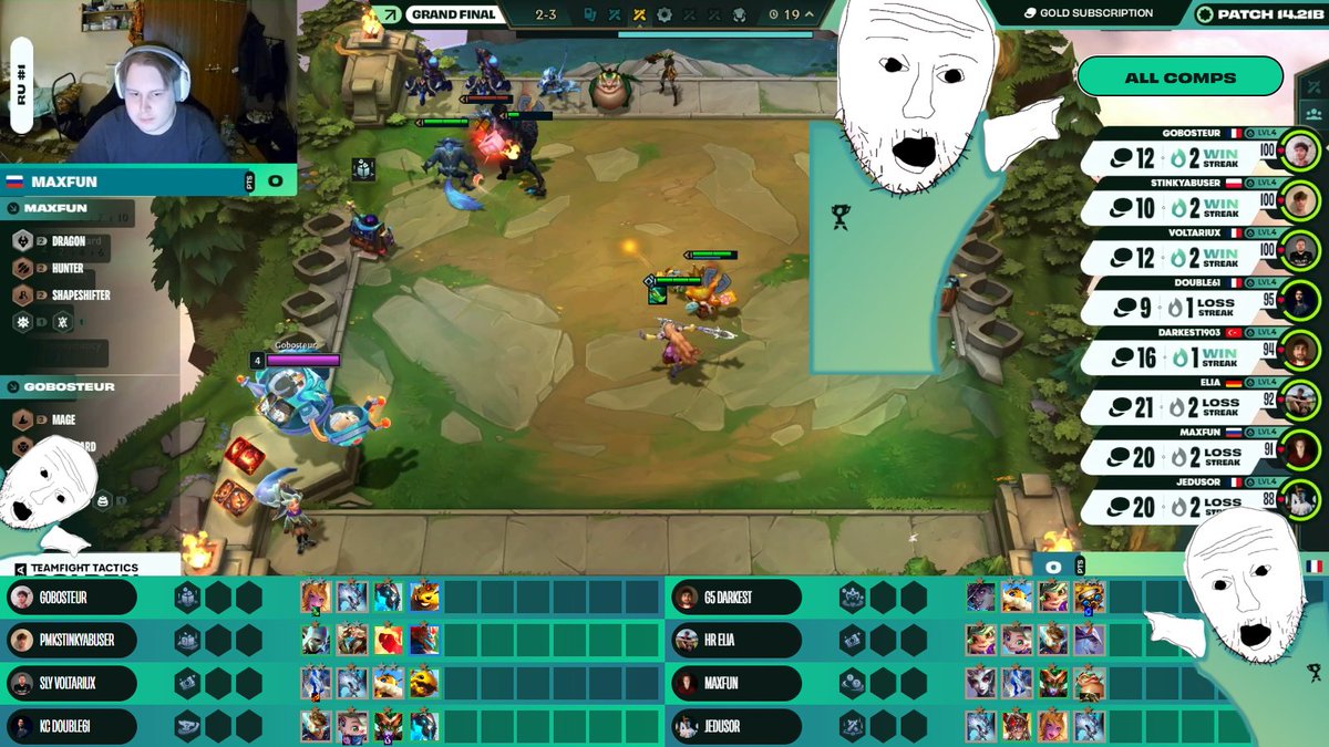 CompeteTFT's tweet photo. Round 1 has just started 🤠
If you don't want to miss a single comp, go check the official Twitch overlay extension!
📺 https://t.co/gqmC4YF1Jl | https://t.co/CtIgJjdJdo
📑 Scores: https://t.co/872yWKunKw
#TFTesportsEMEA #GoEMEA https://t.co/ZKzFo0xIfu