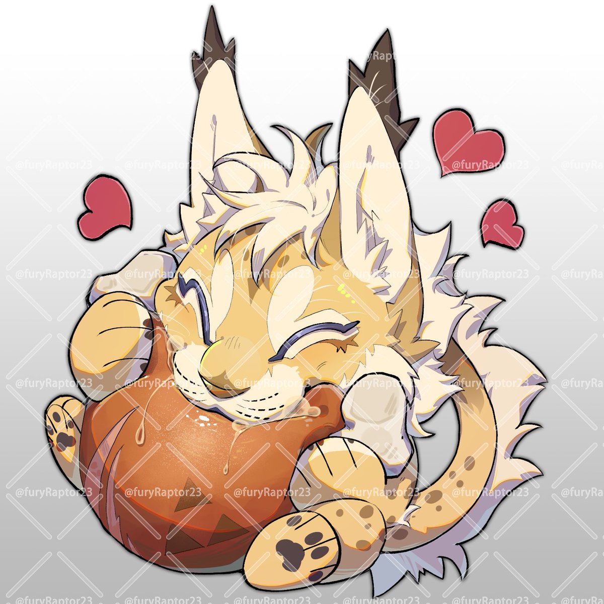 furyRaptor23's tweet image. [委託]
幫Saren畫了飯友
吃大熟肉!!