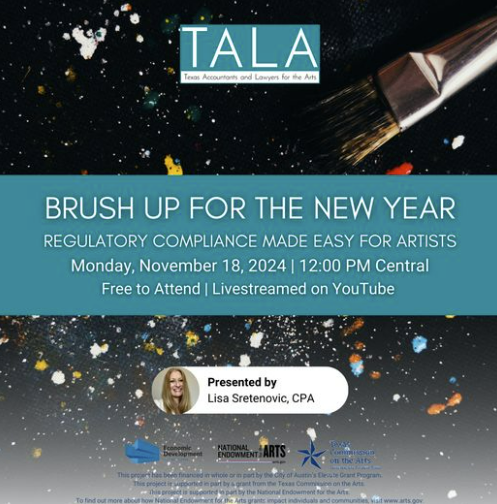 VelocityDetect's tweet photo. Listen up, artists! 📣 2025 is around the corner, so it’s the perfect time to brush up on all of the knowledge you’ll need to be compliant with taxes and reporting. Join TALA’s resident CPA Lisa Sretenovic for an engaging webinar. Participants will learn how to: 
- Categorize Tax https://t.co/yNdhMNLVNf