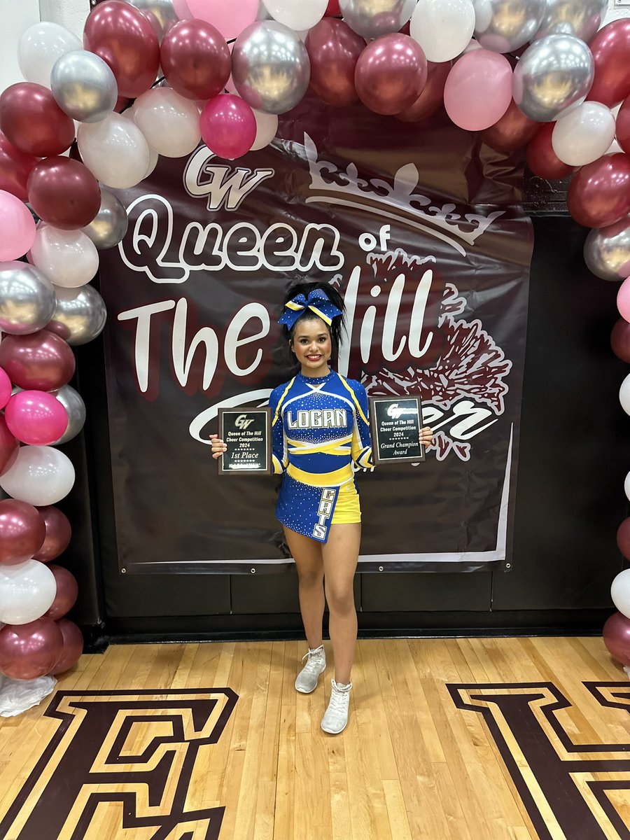 MadiJones08's tweet photo. GW Queen of the Hill Competition- 1st place in A/AA 🥇and Grand Champions 🏆with highest score of the day!!! Proud to be a Wildcat💙💛 #backbydemand #logancheer #wildcats https://t.co/OUPbRzzQMe