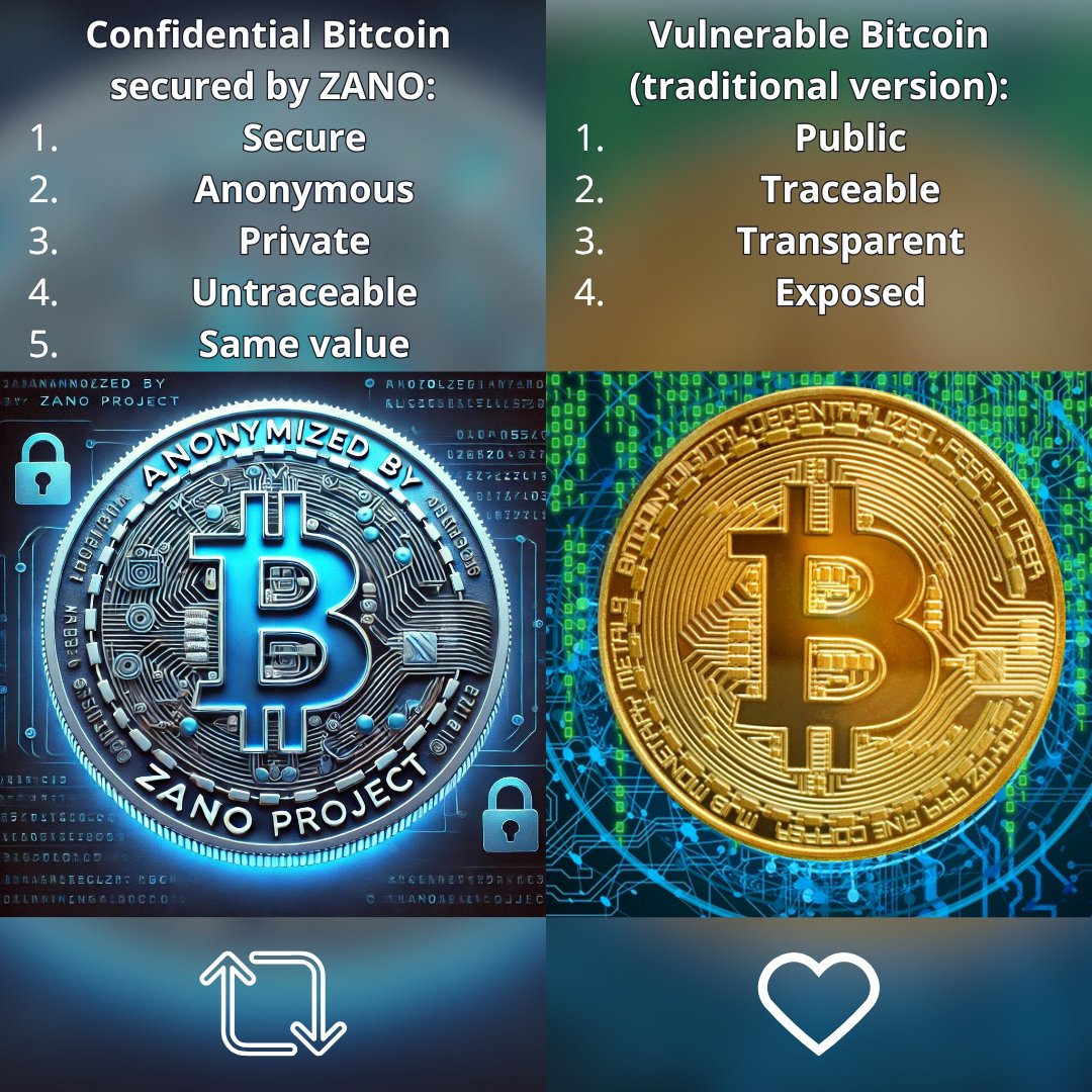 Pinkman_Zano's tweet photo. Bitcoin avec ou sans confidentialité ? 
Grâce à @zano_project  et @ConfidentialLyr , même les blockchains publiques peuvent désormais être privées ! #Bitcoin #bitcoinbridge #Bitcoinconfidential $ZANO $BTC $ETH @Vivek4real_ @MiningTk @elonmusk https://t.co/RACEX9gVFi