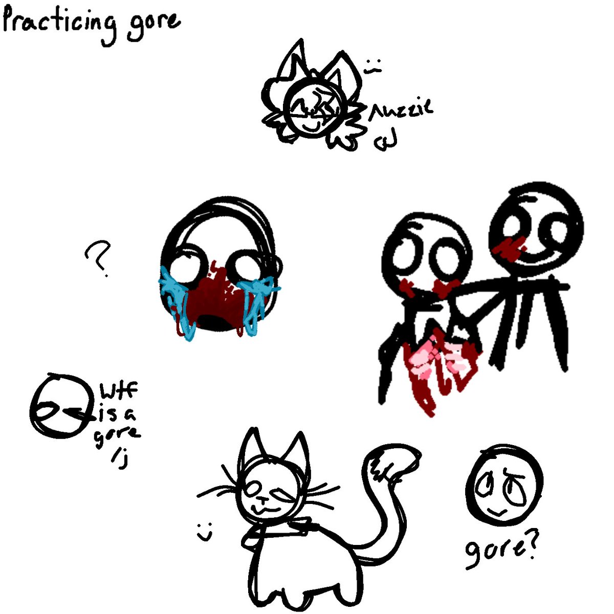ch0colateswab's tweet photo. TW: DRAWN GORE

i tried practicing drawing gore but i dont think it turned out too good https://t.co/qpuqiubgyY