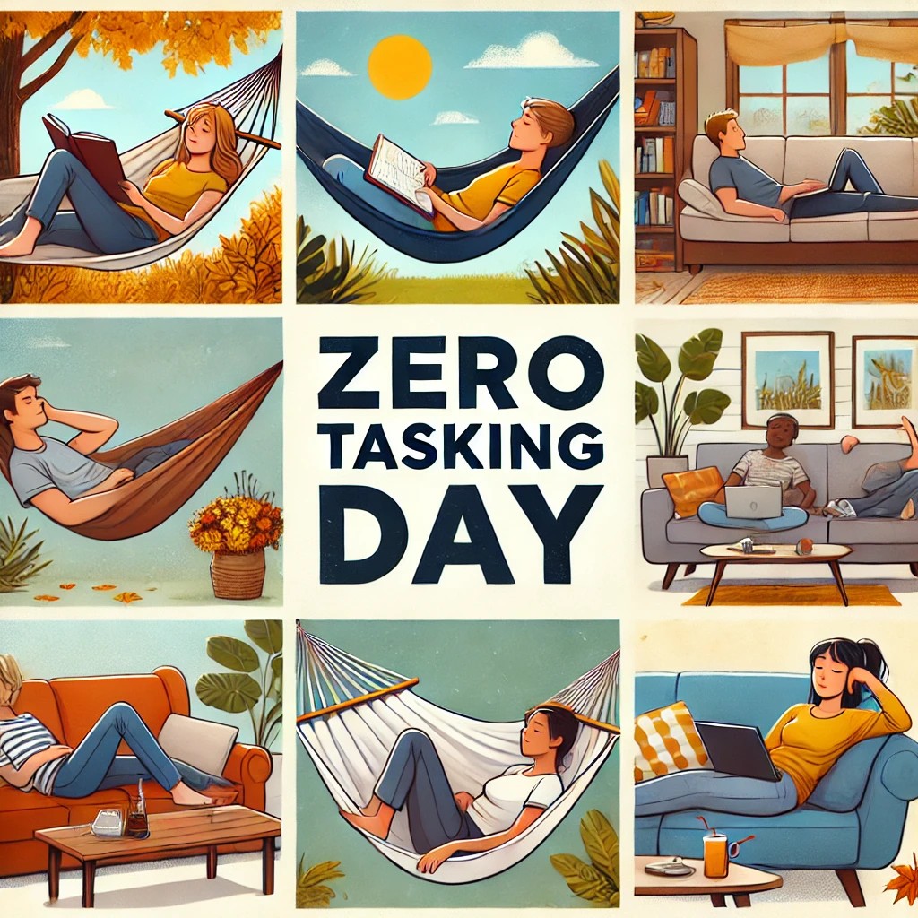 AironicObserver's tweet photo. November 3rd is Zero Tasking Day! 🛋️✨
Today’s all about unwinding—leave the to-do list for tomorrow and enjoy a day of pure relaxation. Take a pause, breathe, and let yourself recharge with some well-deserved downtime.
#ZeroTaskingDay #RelaxAndRecharge #TakeABreak #SelfCare https://t.co/CXPZ4gKoaV