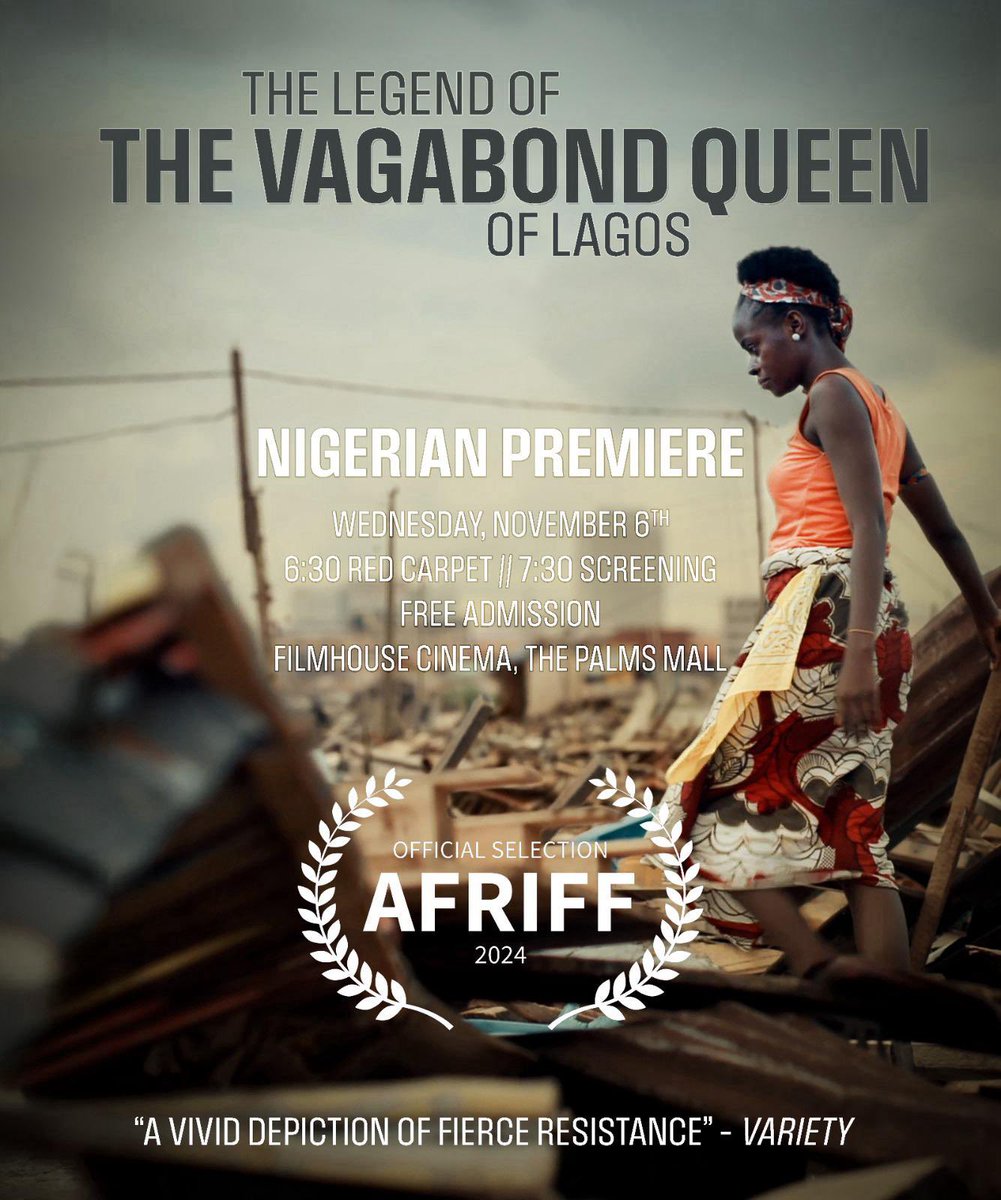 Ch10ma's tweet photo. Join us for premiere of The Legend of the Vagabond Queen of Lagos at @AFRIFF this Wednesday at 7.30pm. 😊 https://t.co/uxfdByXeRg
