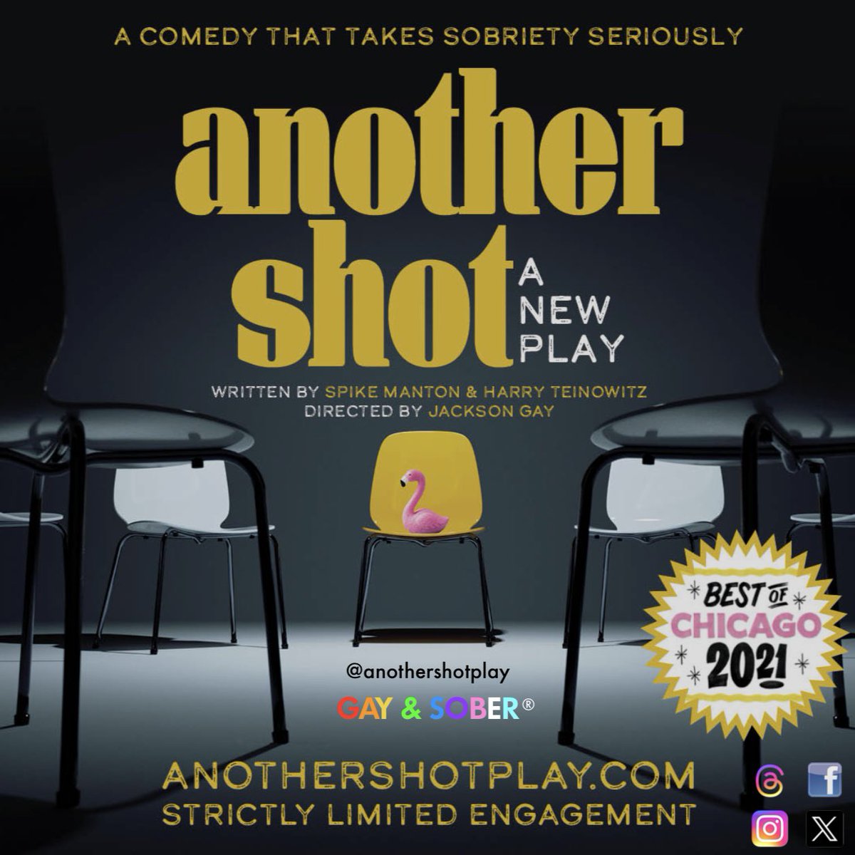 gayandsober's tweet image. @AnotherShotPlay is a comedy that takes sobriety seriously, now in performances for a strictly limited engagement in NYC at the Linney Theatre at Signature Center!
Get tickets and learn more at anothershotplay.com
#AnotherShot #AnotherShotPlay #sobriety #recovery #sober