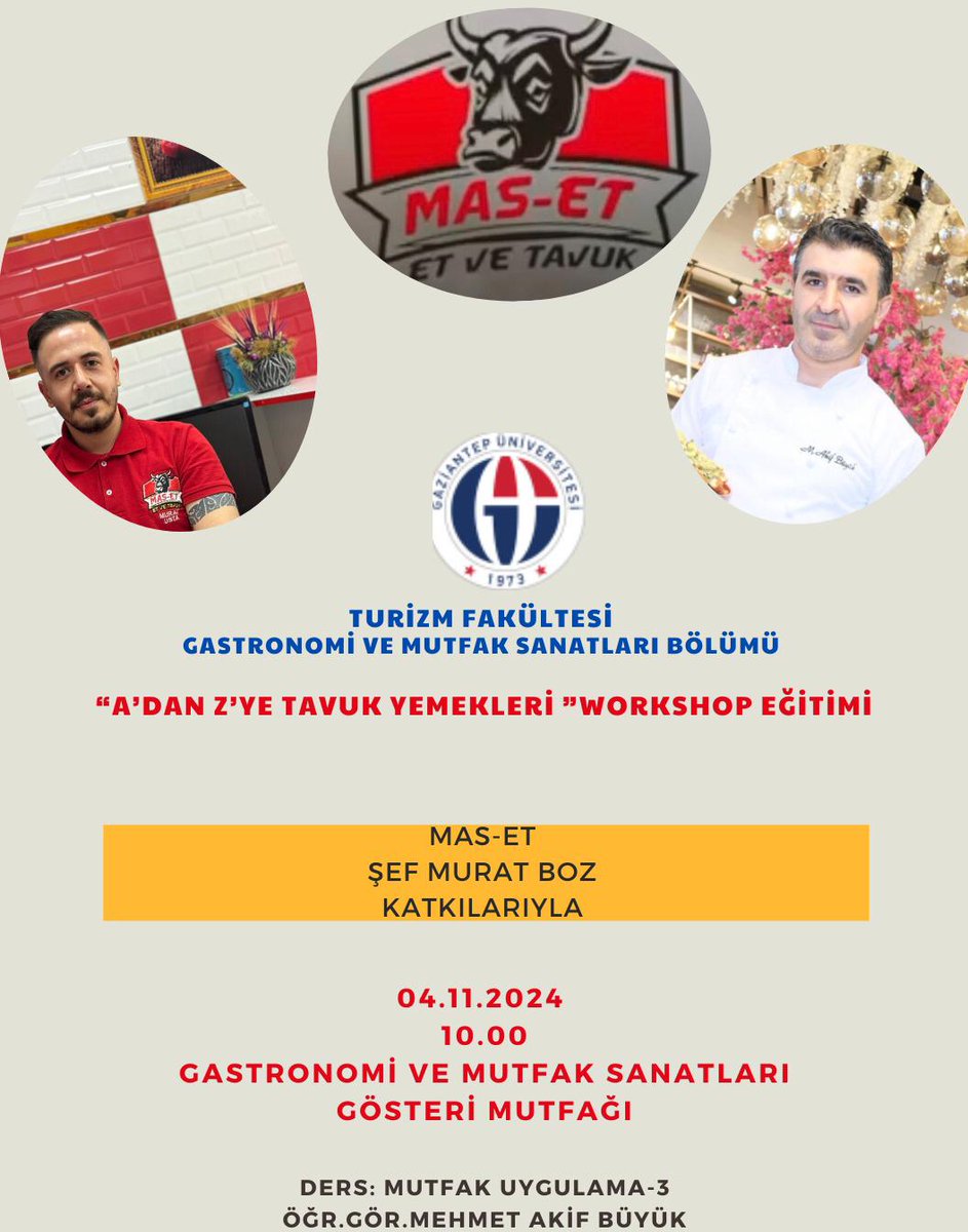 A'dan Z ye Tavuk Yemekleri Workshop Eğitimi