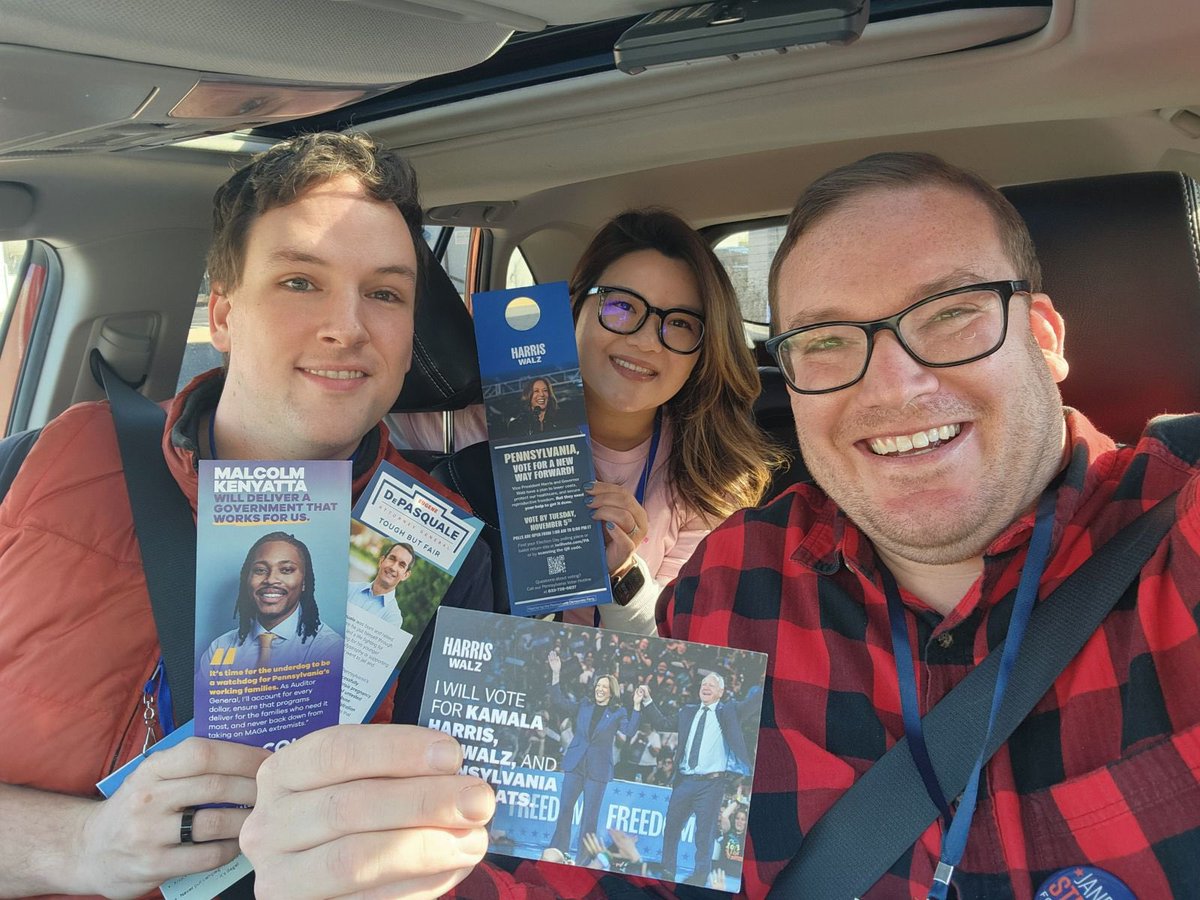 JimmyBiermanVA's tweet photo. On the ground in Carlisle, PA with a great group from Virginia Democracy Forward (VADF) and Irene Shin! #VA2PA #HarrisWalz2024 https://t.co/5yrobDSx1E