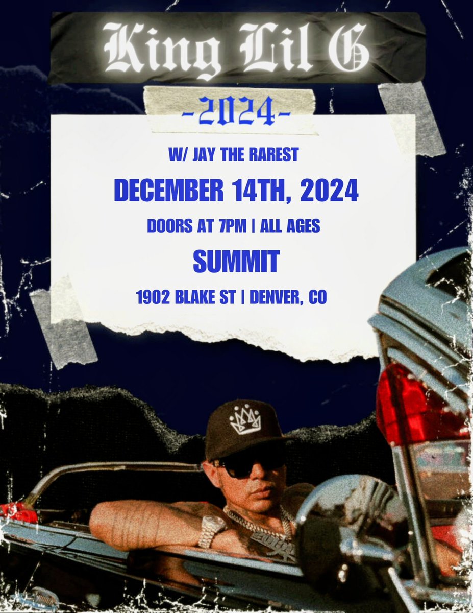 JayTheRarest's tweet photo. DENVER! I'm excited to announce that yet again, I'll be sharing the stage with the big homie @kinglilg Saturday, December 14th at one of my favorite venues in the city to perform at the @SummitDen! 🗣️🔥 If you need tickets for the low, get at me ASAP before it's too late! 👀🎫 https://t.co/lDetVpGn6Q