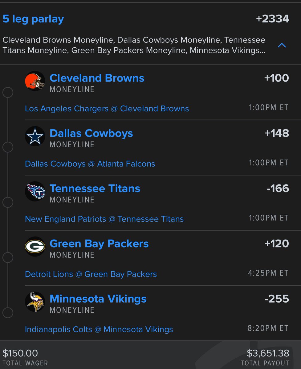 max_picks's tweet photo. NFL Sunday 5-teamer 🏈

$300 to someone who likes/RTs this post if we cash. Must be following to win!

#DawgPound 
#DallasCowboys 
#TitanUp 
#GoPackGo 
#SKOL 

Big Sunday coming 🫡 https://t.co/mauIJhZHGc