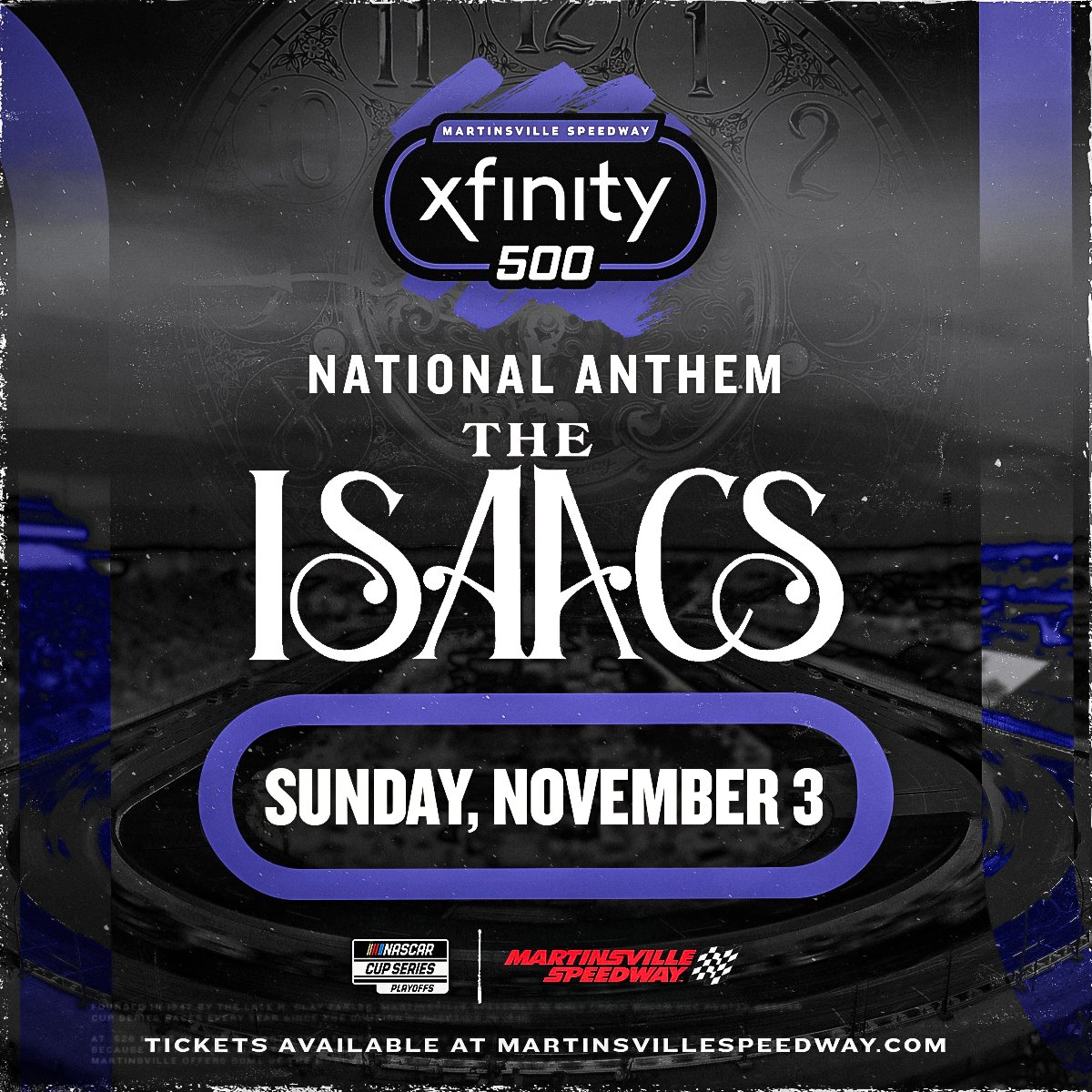 We're excited to welcome <a href="/IsaacsMusic/">The Isaacs</a> as our National Anthem performer today for the #Xfinity500! 👏
