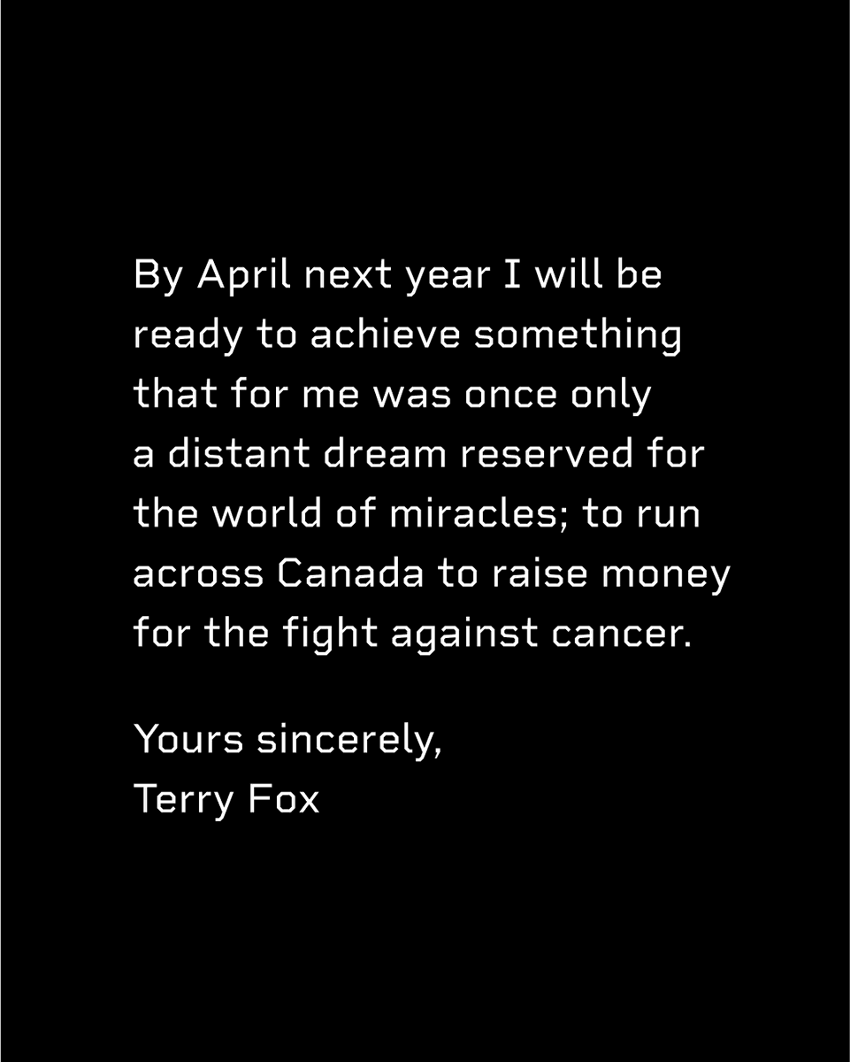 TerryFoxCanada's tweet photo. #OnThisDay - November 3, 1979

Terry wrote to @adidas asking them to donate running shoes for his Marathon of Hope. They agreed and after 5,373 km, Terry went through 10 of his iconic blue Orion shoes.

Photo of Terry Fox by Gail Harvey.
Letter courtesy of the Terry Fox Centre. https://t.co/9fEO3QL2sT