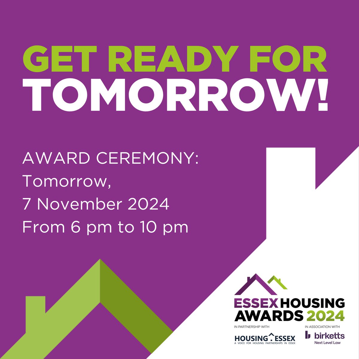 Tomorrow's the big day! 🏆

Follow along on LinkedIn for live updates from the Essex Housing Awards 2024, taking place from 6 pm to 10 pm,  and join us in celebrating the shortlisted projects and individuals who are raising the standards for housing in Essex!

#EssexHousingAwards