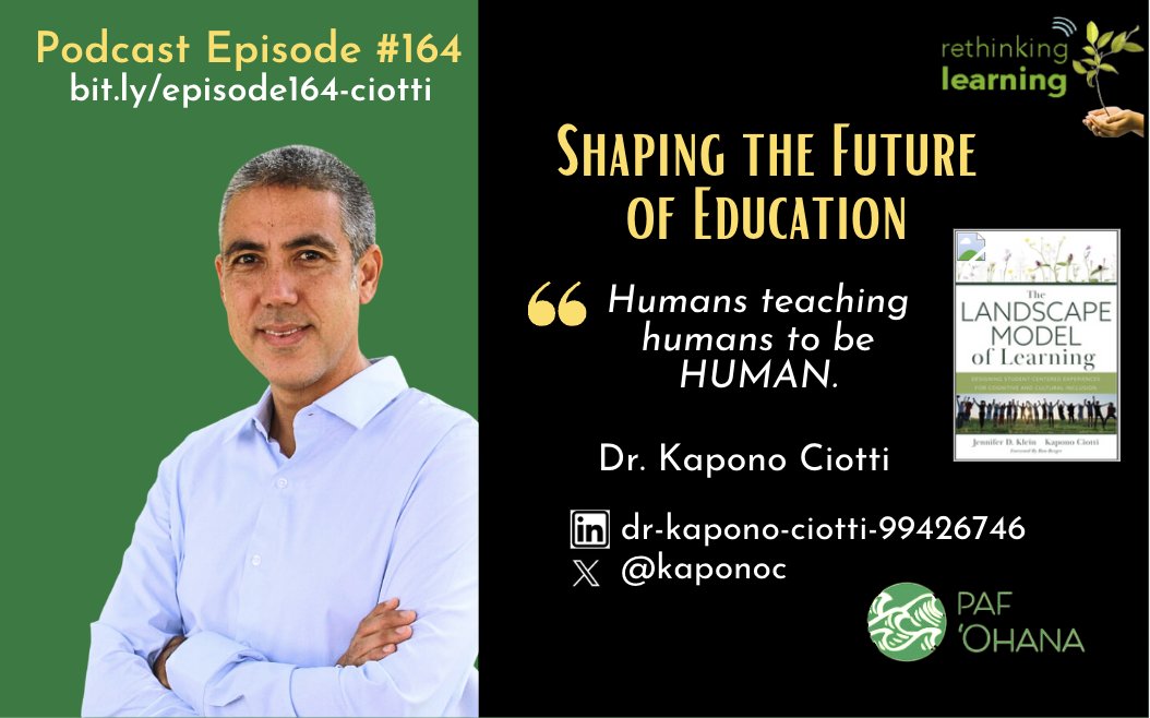 Check out the #rethink_learning Podcast #164: Shaping the Future of Education with <a href="/kaponoc/">KaponoCiotti, PhD</a> 
bit.ly/episode164-cio…

Pls RT <a href="/jdeborahklein/">Jennifer D. Klein</a> <a href="/SchoolCouldBe/">What School Could Be</a> <a href="/Melching5/">Mel Ching</a> <a href="/joshreppun/">Josh Reppun</a> @JasonGriffinCCS <a href="/WalterDGreason/">Walter Greason</a> <a href="/SteinbrinkLaura/">Lᴀᴜʀᴀ Sᴛᴇɪɴʙʀɪɴᴋ 🎸#RockNTheBoat</a> <a href="/socialstudiestx/">SocialStudiesTx</a> <a href="/thewrightleader/">Vernon Wright • Speaker | Board President | Leader</a> @BarbaraGruener