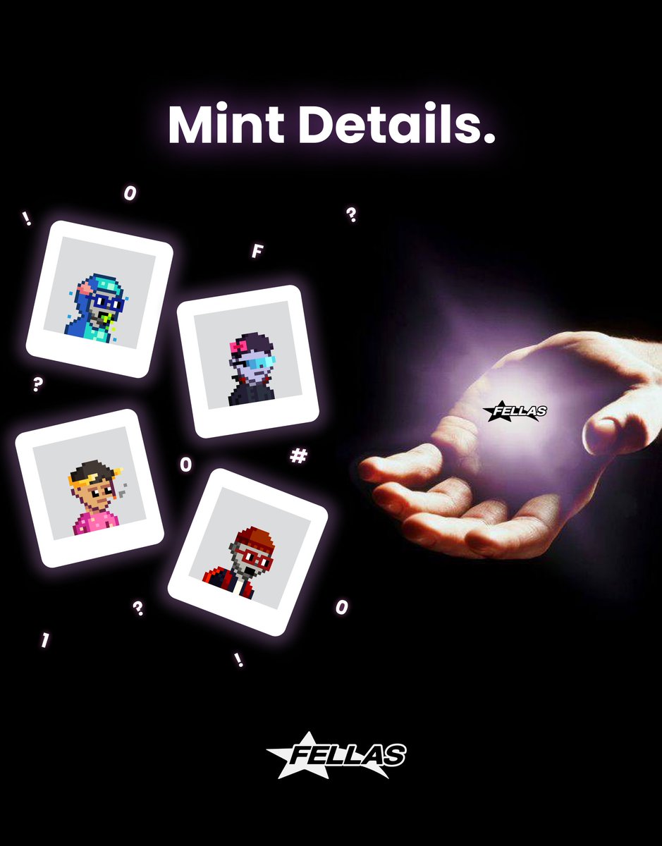 Fellas_nfts's tweet photo. Mint Details.🚨

Mint Date: 11 November
Launchpad: @LaunchMyNFT  
Mint Price: Free | 0.035 SOL

Official link : https://t.co/gUU80Xinr9

Fellas.🫂 https://t.co/38AMiqrTaJ