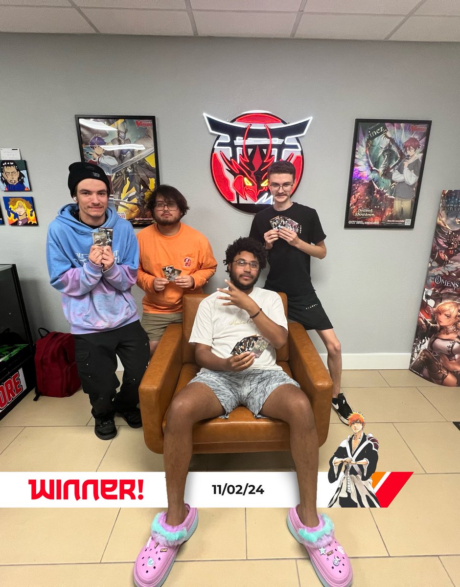 NaruSamuraiTCG's tweet photo. Congrats to our #UNIONARENA winners last night. Elijah wins with his purple Bleach Deck. https://t.co/NV1GxQcooQ
