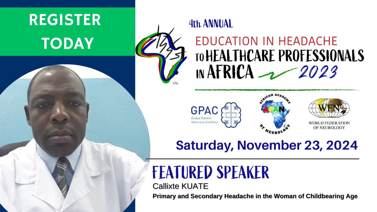 🎉 Excited to highlight Dr. Callixte Kuate at #EHHPA2024! Don’t miss his session on "Primary and Secondary Headache in Women of Childbearing Age" – a must-attend for healthcare professionals focused on tailored headache management.

📅 Date: November 23, 2024
⏰ Time: 10:00 AM –