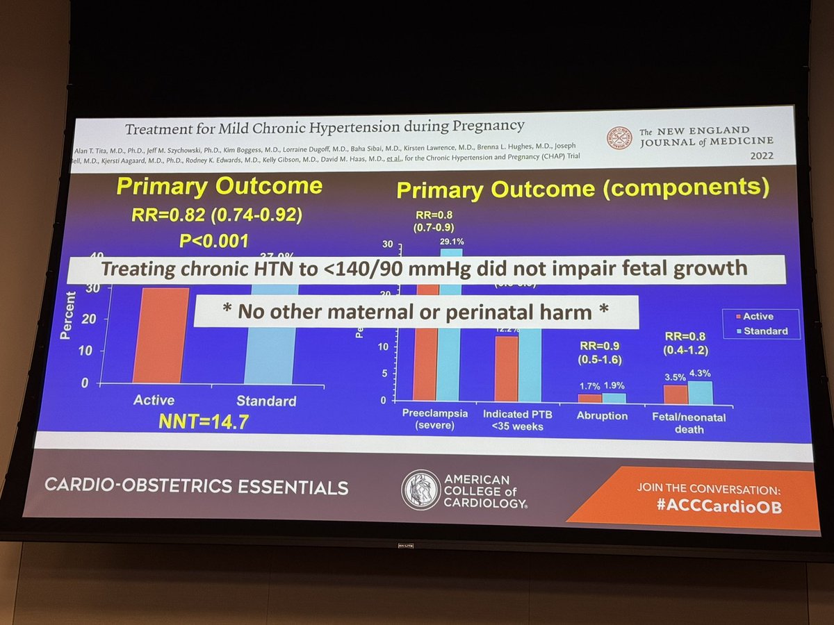 <a href="/nataliebello9/">Natalie Bello MD MPH</a> #CardioObstetrics #ACCCardioOb   Excellent talk HTN in 🤰