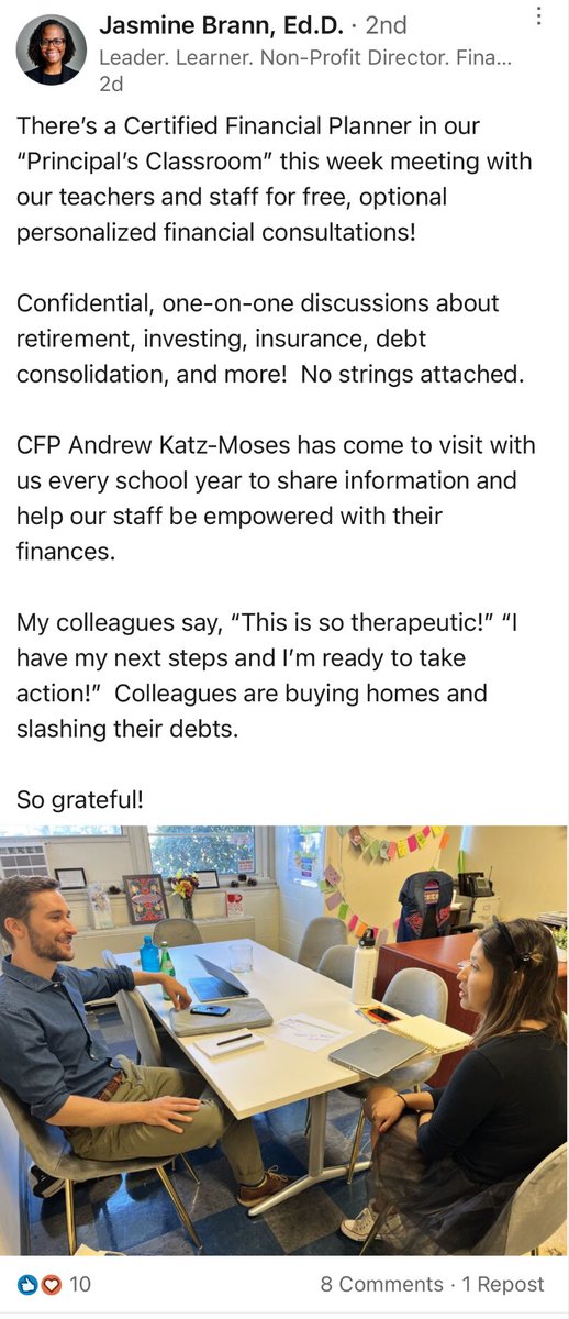 Loved visiting @chisholmdcps to work w/teachers this week. 18 sessions covering home buying, investing, taxes, student loans, and much more.

Thanks to <a href="/JasmineBrann/">Jasmine Brann, Ed.D.</a> for inviting me and for fostering a culture of financial empowerment! Excited to continue this partnership.