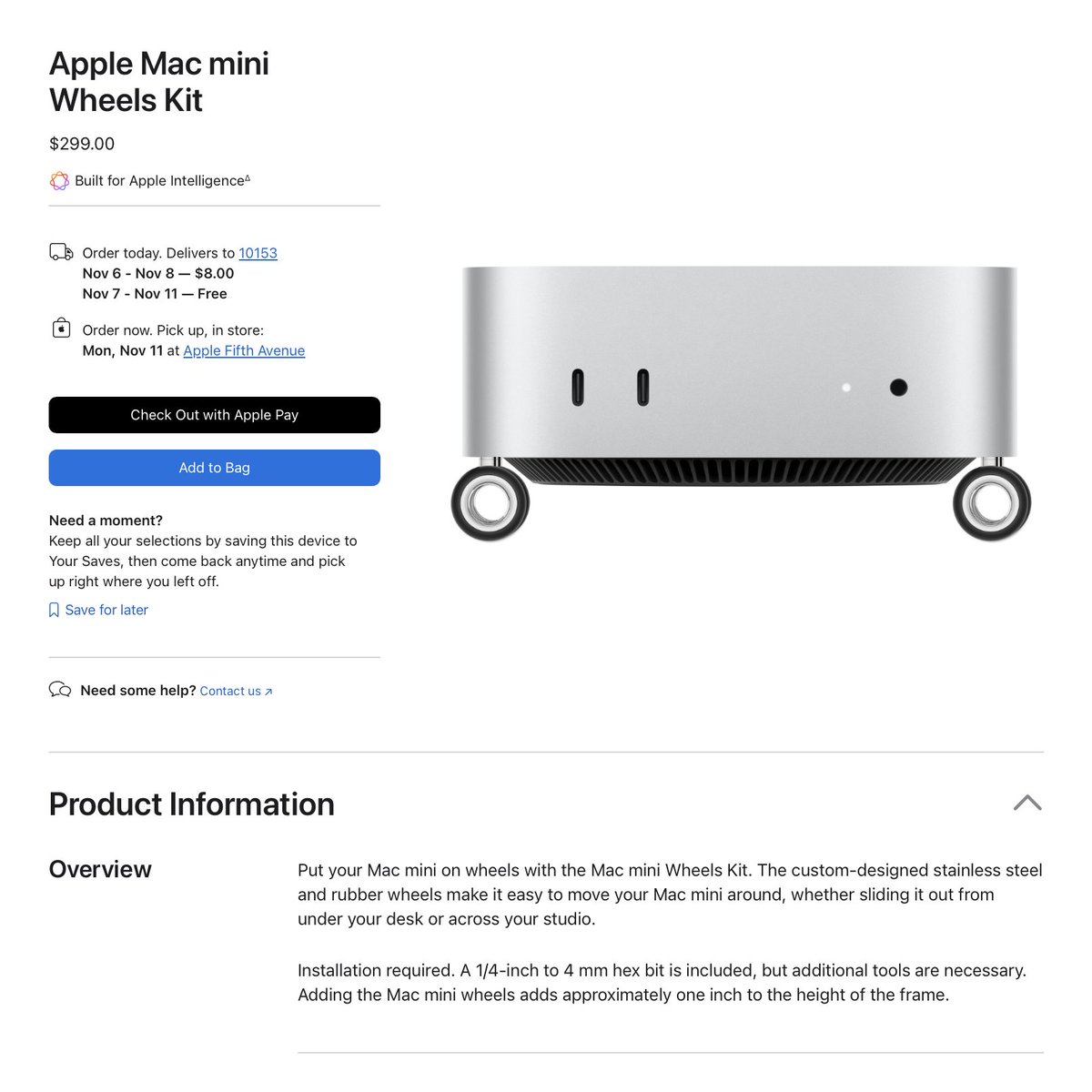 Apple Mac mini Wheels Kit 👀