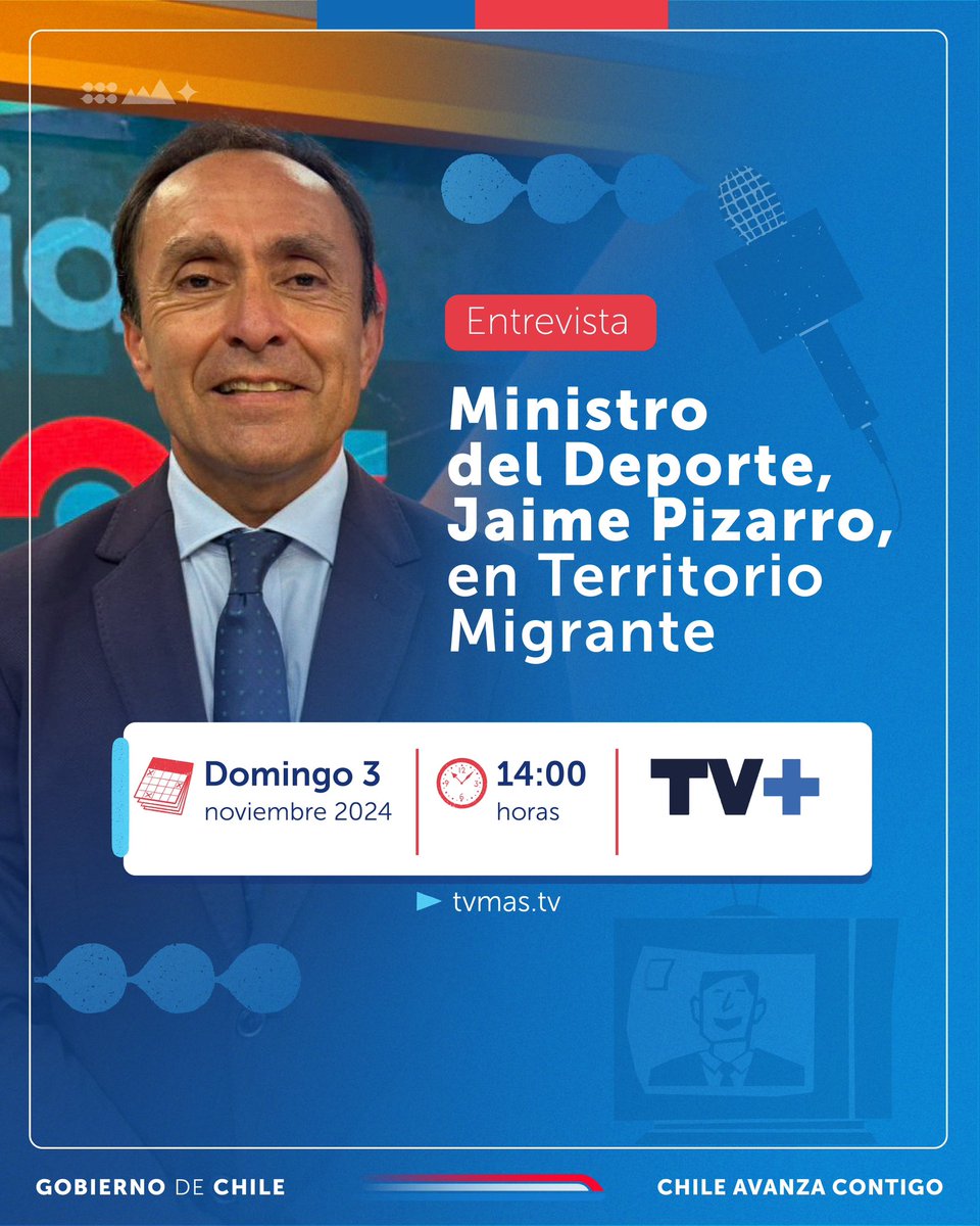 No te pierdas la participación del ministro Jaime Pizarro, en el programa Territorio Migrante en <a href="/tvmas_tv/">TVMAS</a> 

💻 tvmas.tv