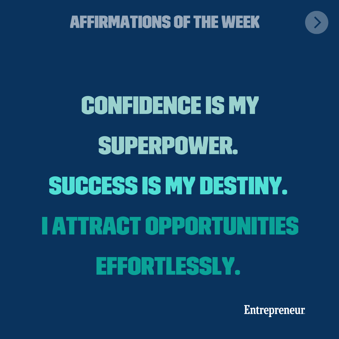 Entrepreneur's tweet photo. Making #affirmations a regular part of your routine can be incredibly powerful. Stay consistent with them, and you'll see yourself finishing the year stronger than ever! https://t.co/UMWgqPouom