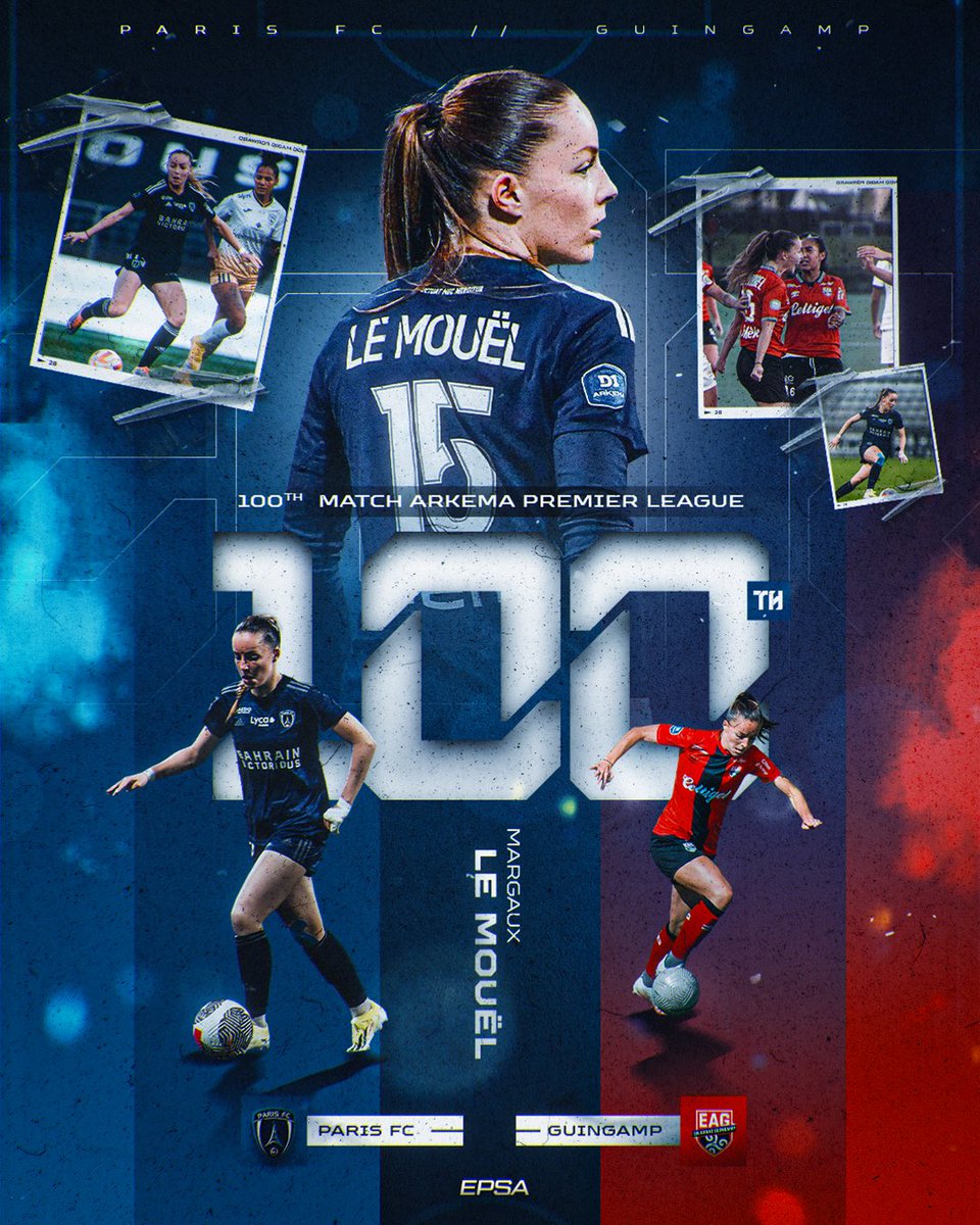 𝟏𝟎𝟎𝐞̀𝐦𝐞 𝐦𝐚𝐭𝐜𝐡 𝐞𝐧 <a href="/ArkemaPL/">Arkema Première Ligue</a> 💯
04 mai 2019 🐣 <a href="/EAG_feminines/">EAG Féminines</a> 
⬇️ ⬇️ ⬇️ ⬇️
02 novembre 2024 👧🏼 <a href="/PFC_feminines/">Paris FC Féminines</a> 
__ 
« Tout est possible à celui qui croit »
Marc 9.3 🙌🏼