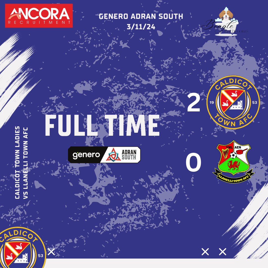 Full Time at Jubilee Way as we come out 2-0 winners against @LlanelliLadies in the <a href="/AdranLeagues/">Genero Adran Leagues 🏴󠁧󠁢󠁷󠁬󠁳󠁿</a> South. 

🌲 Points 
🧤Clean Sheet 

#UppaTown 🔵