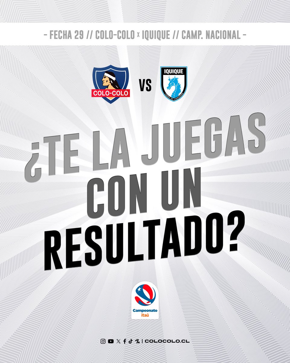 𝐂𝐚𝐧𝐭𝐞𝐦𝐨𝐬 𝐭𝐨𝐝𝐨𝐬 𝐝𝐞 𝐀𝐫𝐢𝐜𝐚 𝐚 𝐌𝐚𝐠𝐚𝐥𝐥𝐚𝐧𝐞𝐬 🤟

¡Vamos Colo-Colo! ⚪⚫