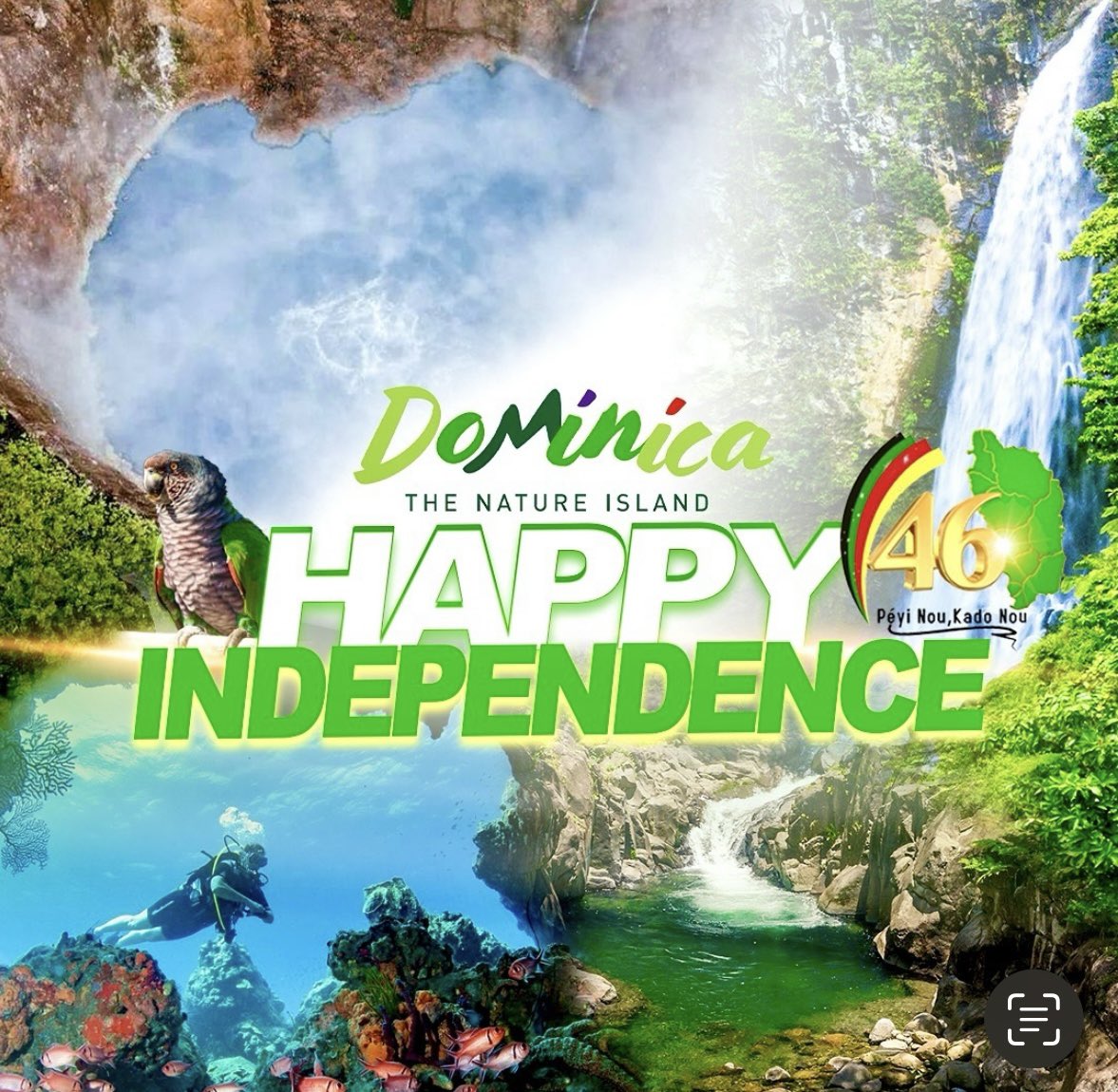 From the deep blue seas to towering peaks, from cascading waterfalls to lush, fertile lands. From the beat of the lapo kabwit to the pulse of Bouyon, from the kokoy to the kwéyol, from bélé to the bouyon bounce. We are Kalinago, we are Waitikubuli! Happy 46th to my homeland!🇩🇲🇩🇲