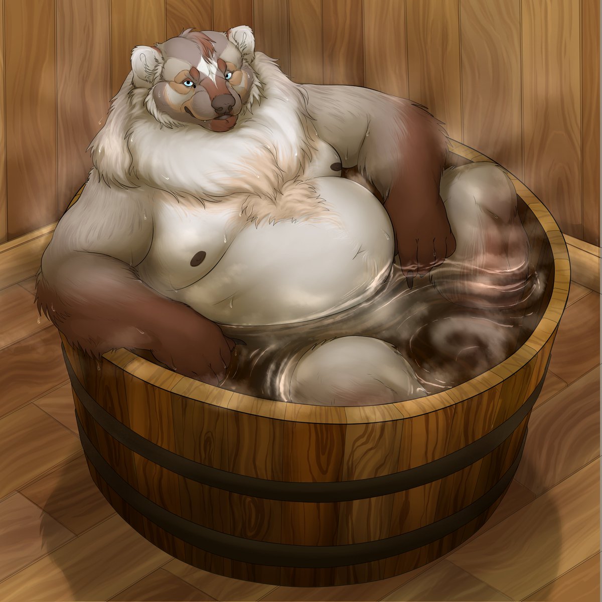 chubchow's tweet photo. Finished ♨️steamy relaxation YCH 🧵
(first in the tub- @/FerretJoe_ !) https://t.co/4W2wprRT19