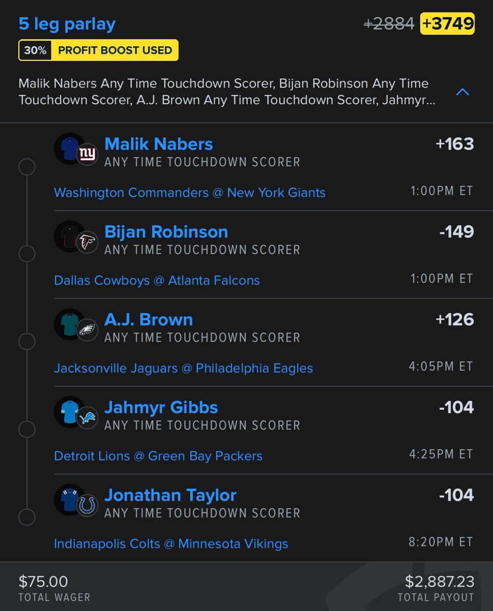 mattycoverss's tweet photo. The most obvious TD parlay on the slate. Do your job fellas. 🤝

500 when we land. &amp; It’s landing. 🛬💚 https://t.co/4I3QDTYEcH
