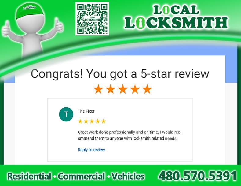 LocLocksmithAZ's tweet image. It's always nice to be recognized for a job well done.