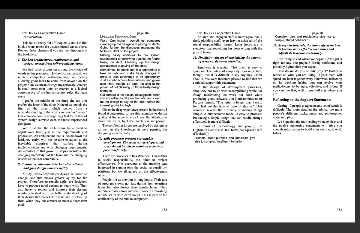 i was shocked to discover just now that my 2001 Agile Sw Dev book contains a discussion of the agile manifesto! knock me over with a feather duster, as they used to say. Take a look!