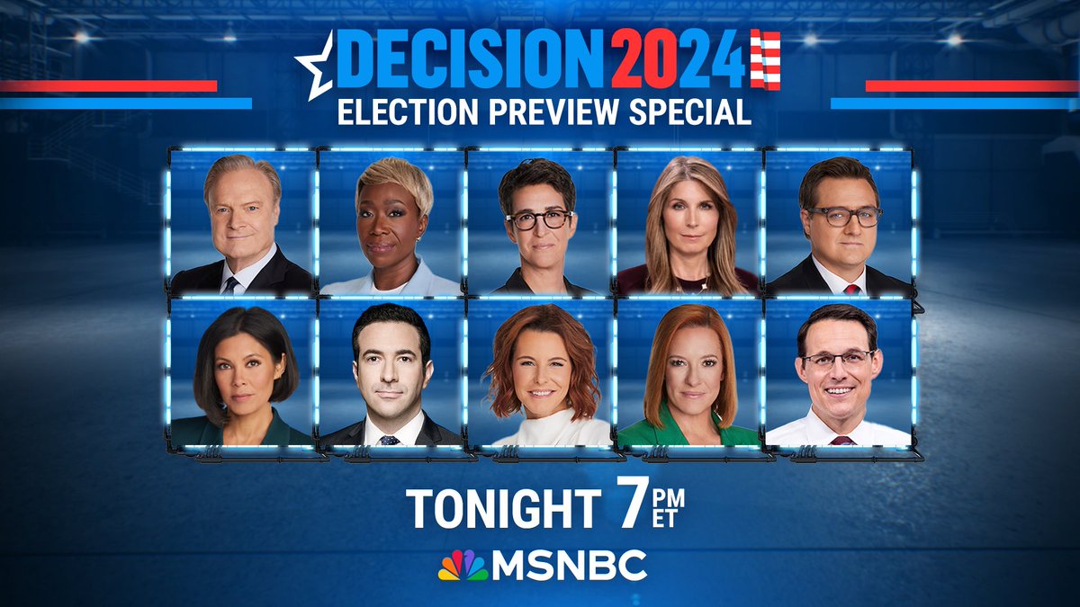 Tonight, join Rachel Maddow, Steve Kornacki and team for an election preview special, as they break down what to expect on Election Day. 

Watch tonight at 7pm ET.