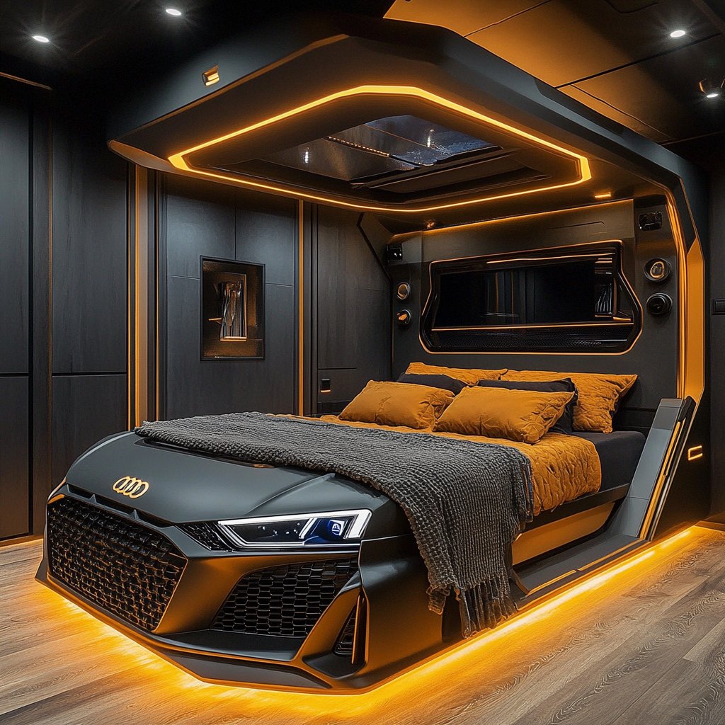 HighSpeedDesign's tweet image. Bring back the car beds! #audi #lamborghini #bugatti #bmw #carporn #carbed #r8 #countach #mpower #chiron #veyron