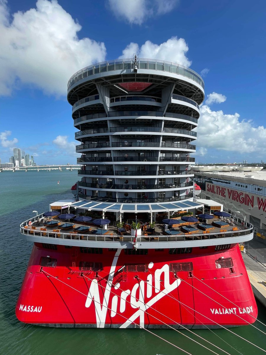 In Port Today: The <a href="/VirginVoyages/">Virgin Voyages ⚓️</a> Valiant Lady docked today in Miami, Florida.

Image courtesy mike.coleman.travels on Instagram.
