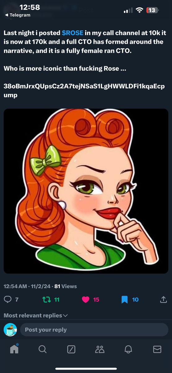 SOLANAFIRSTBORN's tweet photo. I will talk about this OG most famous world telegram ai mascot (#Rose)  till it gets  to everyone on earth  !!  

That sexy bot that  welcomes every single creature , (bot or human ) existing in the telegram space !!!  

Think about it again !!! Now 👇
@tankabagnale called it and many whales on this but we early !! Ape in early : sitting @54k 
Ca: 38oBmJrxQUpsCz2A7tejNSaS1LgHWWLDFi1kqaEcpump