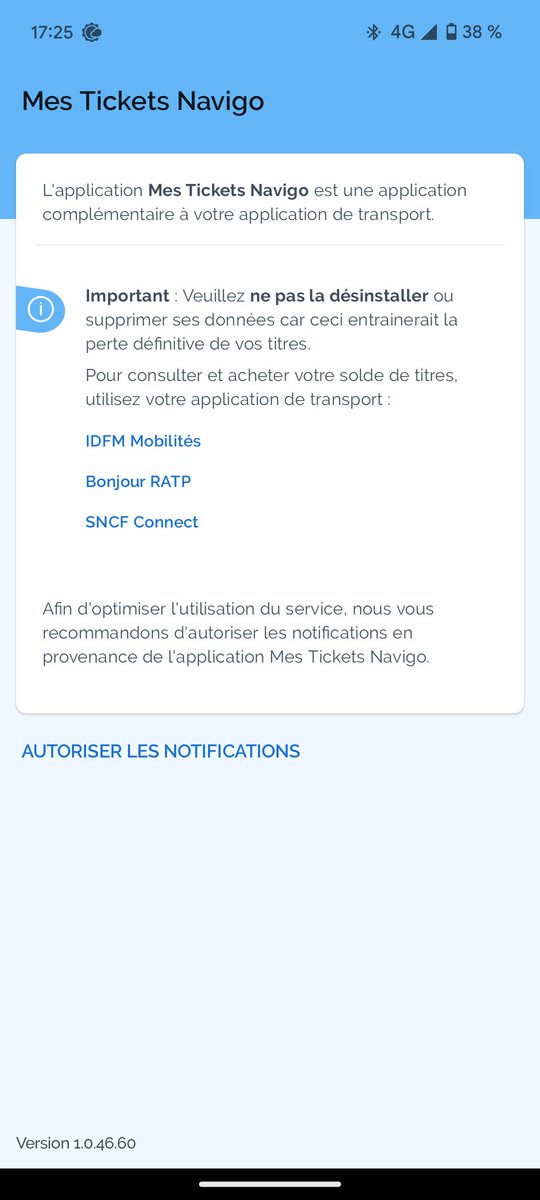 mouameme's tweet photo. @IDFmobilites Je suis sous Android, pas d'autorisation d'alarmes et rappels, justes des notifications https://t.co/TCiEyGWw5W