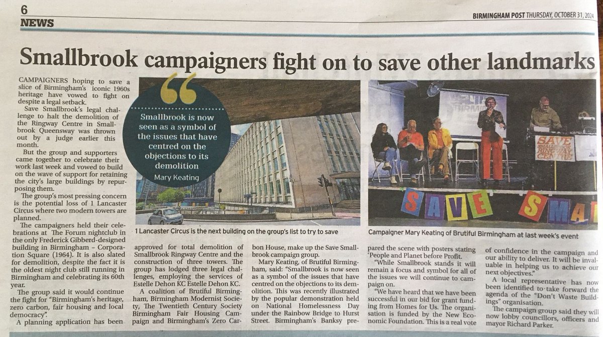 brutifulbrum's tweet photo. 📰 NEW ARTICLE
Smallbrook campaigners fight on to save other landmarks
https://t.co/G8tLVcdV1M https://t.co/ATtNq2IKri
