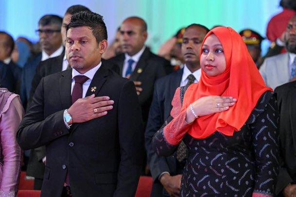 RazzanMDV's tweet photo. Vice President Uz @HucenSembe joined the President at the official ceremony to commemorate the Victory Day of the Maldives. https://t.co/LgsfJqZ0mj