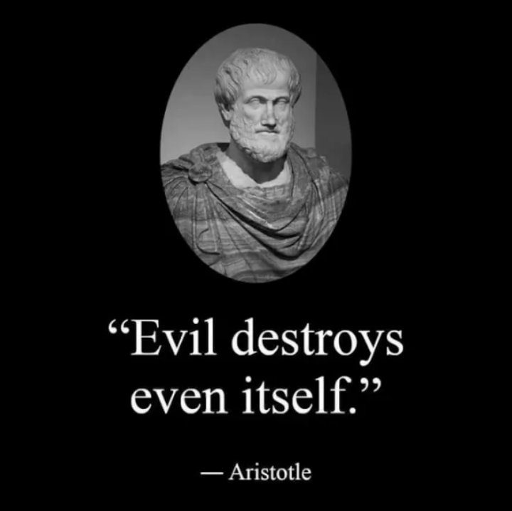 PantherPatient's tweet image. “𝑬𝒗𝒊𝒍 𝒅𝒆𝒔𝒕𝒓𝒐𝒚𝒔 𝒆𝒗𝒆𝒏 𝒊𝒕𝒔𝒆𝒍𝒇."  
- 𝑨𝒓𝒊𝒔𝒕𝒐𝒕𝒍𝒆
#QuotesOfWisdom #WordsOfWisdom #Evil #Destruction #Aristotle