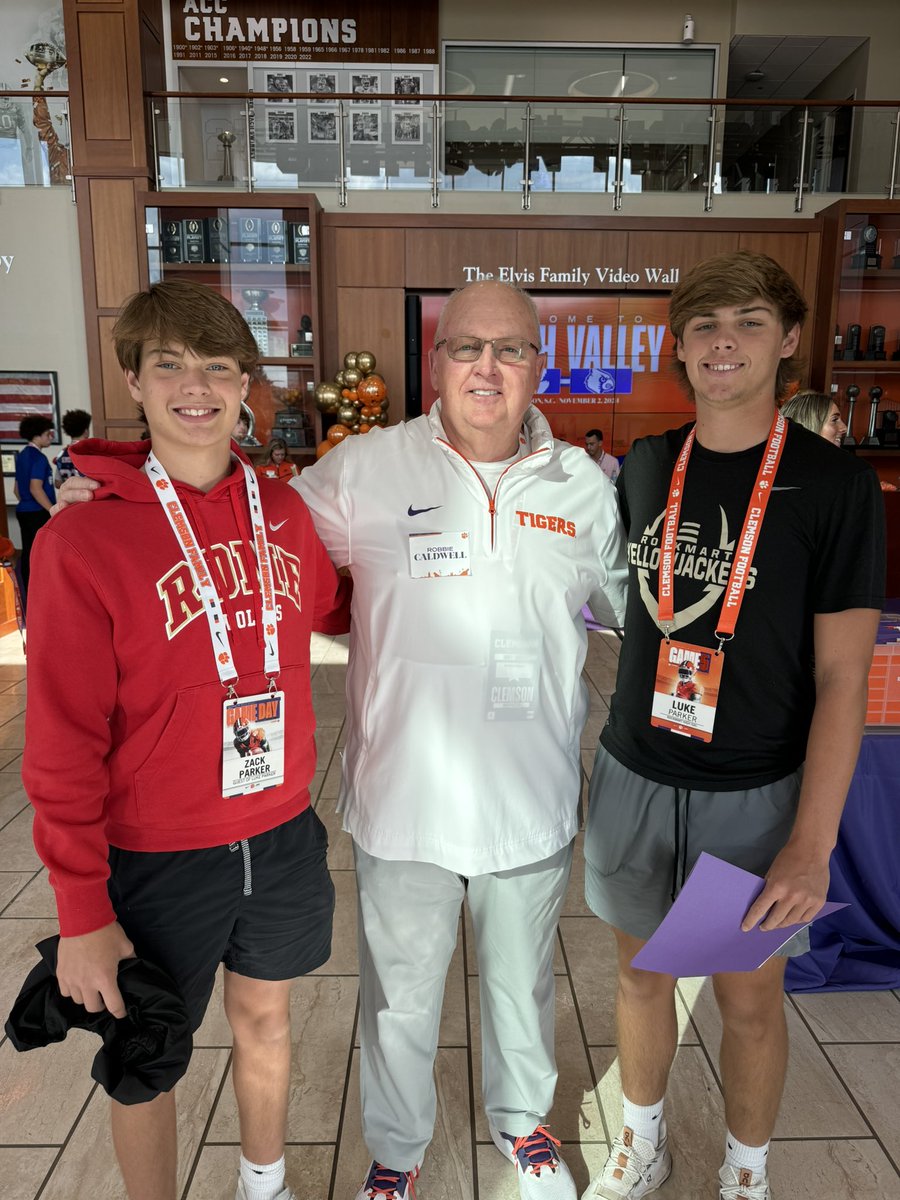 Zack Parker (@zackparkerqb) on Twitter photo Blessed for an amazing experience at Clemson this weekend! Truly one of the best atmospheres in college football. 🧡💜
<a href="/CoachGRiley/">Garrett Riley</a> <a href="/OLCoachCaldwell/">Robbie Caldwell</a> <a href="/QBHitList/">QBHitList.com</a> <a href="/QBUniverseQBU/">QBUniverse</a> <a href="/TheQBEngineer/">Drew Phillips</a> <a href="/borntocompete/">Born to Compete™</a> <a href="/Alex_B2C/">Alex Born to Compete</a> <a href="/AllRomeWolves/">ROME WOLVES 🐺🐾</a> <a href="/AlPopsFootball/">𝐀𝐋 𝐏𝐨𝐩𝐬</a> <a href="/RustyMansell_/">Rusty Mansell</a> <a href="/deucerecruiting/">Deuce Recruiting✌️</a> Blessed for an amazing experience at Clemson this weekend! Truly one of the best atmospheres in college football. 🧡💜
<a href="/CoachGRiley/">Garrett Riley</a> <a href="/OLCoachCaldwell/">Robbie Caldwell</a> <a href="/QBHitList/">QBHitList.com</a> <a href="/QBUniverseQBU/">QBUniverse</a> <a href="/TheQBEngineer/">Drew Phillips</a> <a href="/borntocompete/">Born to Compete™</a> <a href="/Alex_B2C/">Alex Born to Compete</a> <a href="/AllRomeWolves/">ROME WOLVES 🐺🐾</a> <a href="/AlPopsFootball/">𝐀𝐋 𝐏𝐨𝐩𝐬</a> <a href="/RustyMansell_/">Rusty Mansell</a> <a href="/deucerecruiting/">Deuce Recruiting✌️</a>