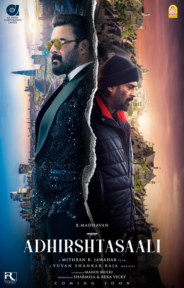 CineVasanth PRO (@cinevasanthpro) on Twitter photo Unveiling the first look of <a href="/ActorMadhavan/">Ranganathan Madhavan</a> in #Adhirshtasaali,Directed by <a href="/MithranRJawahar/">Mithran R Jawahar</a>, this promises to be an unforgettable journey.😎✨
#AdhirshtasaaliFirstLook 🤞🏻🎯
<a href="/MadonnaSebast14/">Madonna Sebastian</a> <a href="/SaiDhanshika/">சாய் தன்ஷிகா</a> <a href="/realradikaa/">Radikaa Sarathkumar</a> <a href="/thisisysr/">Raja yuvan</a> <a href="/UpasanaRC/">Upasana RC</a> <a href="/karthikmuthu14/">Karthik Muthukumar</a> <a href="/thiyaguedit/">Thiyagarajan Editor</a> Unveiling the first look of <a href="/ActorMadhavan/">Ranganathan Madhavan</a> in #Adhirshtasaali,Directed by <a href="/MithranRJawahar/">Mithran R Jawahar</a>, this promises to be an unforgettable journey.😎✨
#AdhirshtasaaliFirstLook 🤞🏻🎯
<a href="/MadonnaSebast14/">Madonna Sebastian</a> <a href="/SaiDhanshika/">சாய் தன்ஷிகா</a> <a href="/realradikaa/">Radikaa Sarathkumar</a> <a href="/thisisysr/">Raja yuvan</a> <a href="/UpasanaRC/">Upasana RC</a> <a href="/karthikmuthu14/">Karthik Muthukumar</a> <a href="/thiyaguedit/">Thiyagarajan Editor</a>