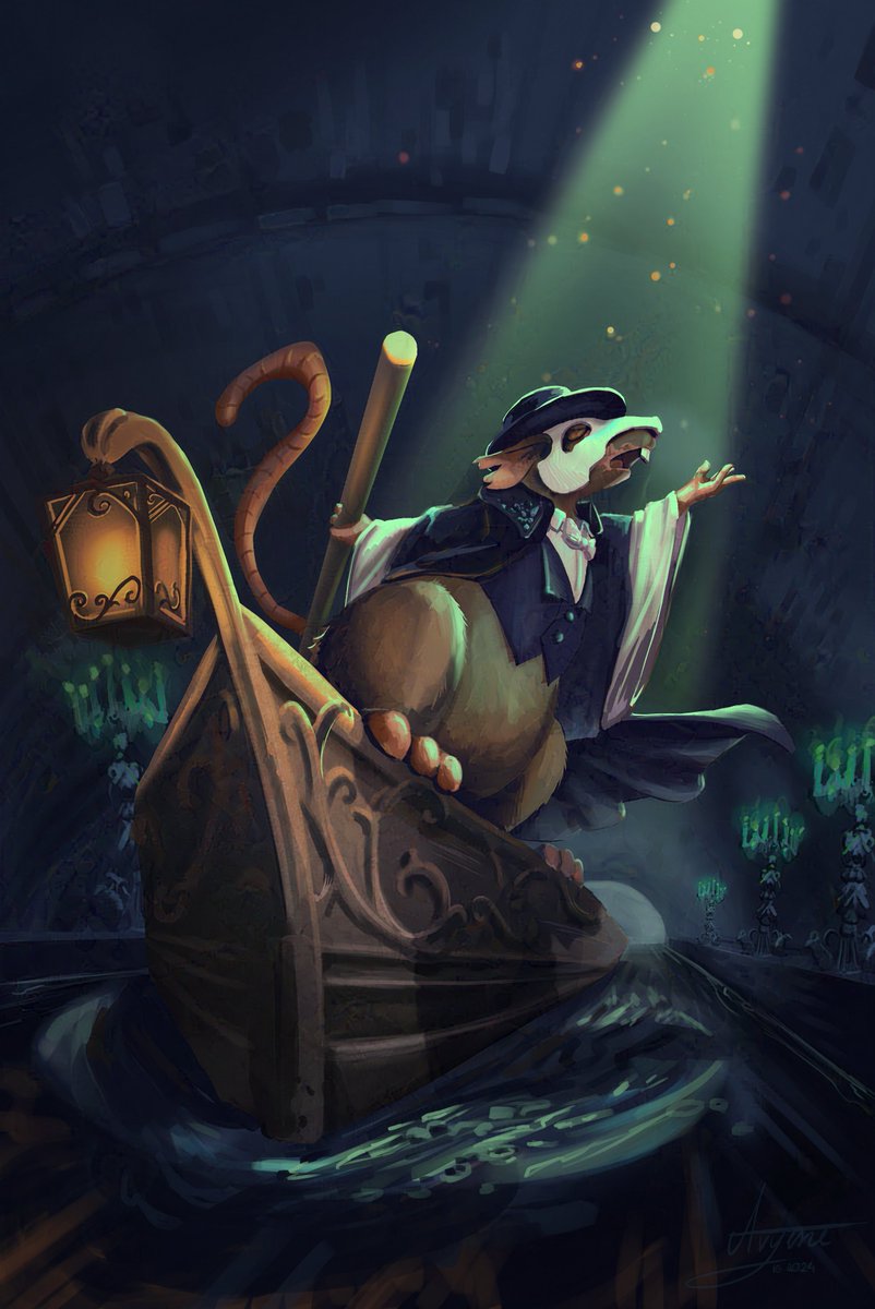 The Rat Of The Opera🐀 Let me tell you, the french rats are VERY dramatic

Made for an OwengeJuiceTV community competition on the theme of Spooky Rats (I got 1st place :D)
(Nightshade overlay used)
#phantomoftheopera #rat #myart