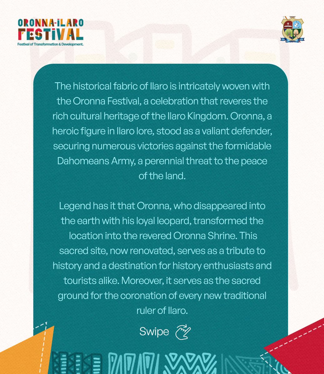 oronnafestival's tweet image. What is Oronna Festival?

Let's get to know more about the history of the Oronna Ilaro Festival.

#oronnailarofestival2024 
#oronnailarofestival
#ilaro