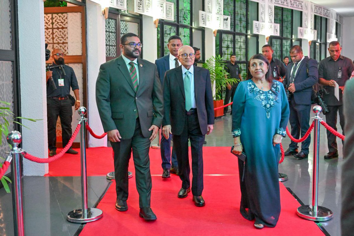 President Dr <a href="/MMuizzu/">Dr Mohamed Muizzu</a> and First Lady Madam Sajidha Mohamed attend the official ceremony to commemorate the Victory Day of the Maldives.

Victory Day is celebrated each year to honour the victory of <a href="/MNDF_Official/">Maldives National Defence Force</a> against a terrorist attack on November 3, 1988.