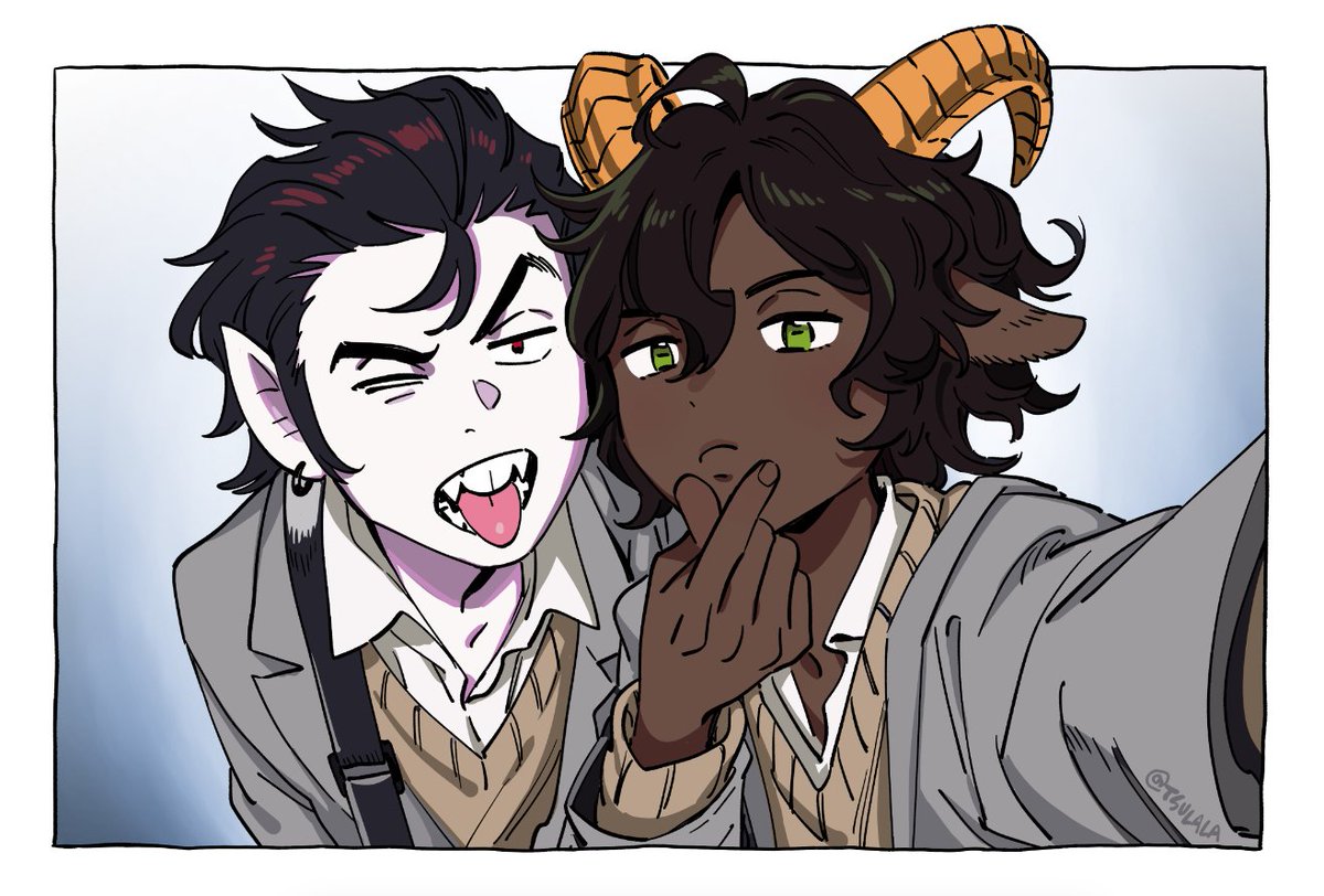 tsulala's tweet photo. clarence &amp; yahgie!🧛🐐 https://t.co/ILUy6mlvNz