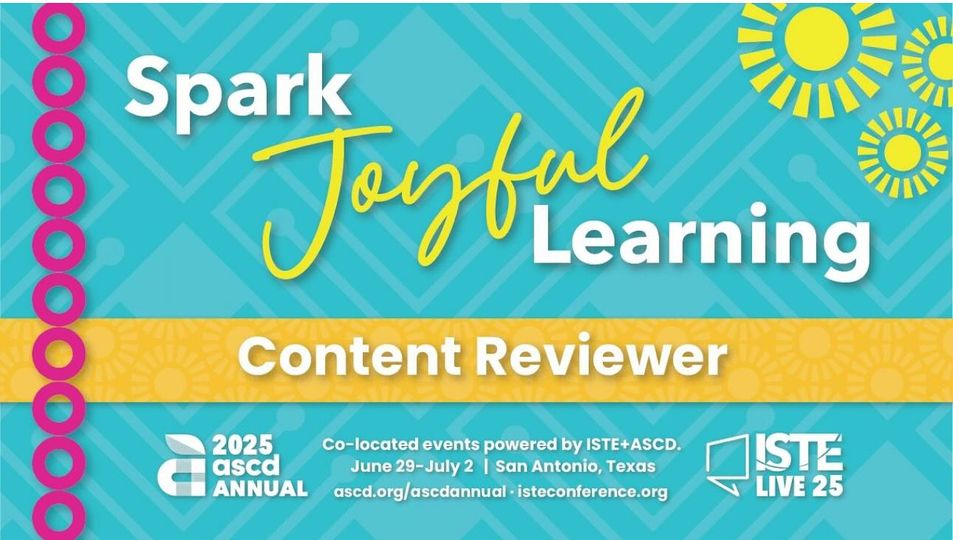 Thank you to the amazing #ISTELive review team that I had the pleasure to work with! ...Kaywin Cottle, Lucretia M Fraga, David Lockett, Pam Amendola, and Manorama Talaiver—we were able to review so many great proposals for #ISTELive25! So honored to work with them!